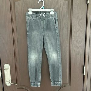 H&M Boys Black Tie-Dye Jogger Jeans Elastic Cuff Denim Pants Size 8Y Very Good